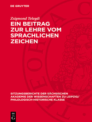 cover image of Ein Beitrag zur Lehre vom sprachlichen Zeichen